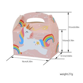 12 ΤΕΜ. Unicorn Kids Birthday Cake Candy Box Μπισκότο Κουτί ψησίματος για καλεσμένους Baby Shower Party Τσάντα Συσκευασία Μπομπονιέρα Διακόσμηση