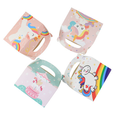 12GB Vienradzis bērnu dzimšanas dienas kūkas konfekšu kastīte biskvīta cepamā papīra kastīte viesiem Baby Shower Party Bag Iepakojums Favor Decor