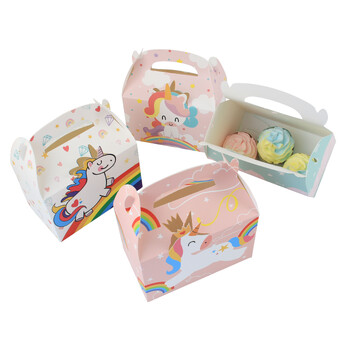 12PCS Unicorn Кутии за подаръци Парти консумативи Favor Boxes Unicorn Тема за лакомства Кутии за лакомства Бонбони Кутии за подаръци за парти за детски рожден ден