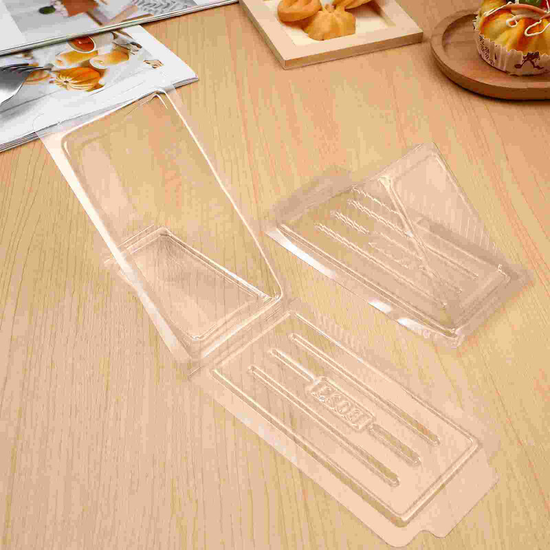 50 vnt pakavimo dėžutė trikampė pyrago talpykla sumuštinių dėklas Maisto indai duonai vienkartiniai mėsainiai plastikiniai