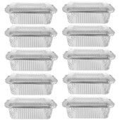 20 de bucăți Tavi de copt din folie de aluminiu de unică folosință cu capace transparente, ideale pentru prăjituri, prăjituri, pâine prăjită, portabile, ușoare