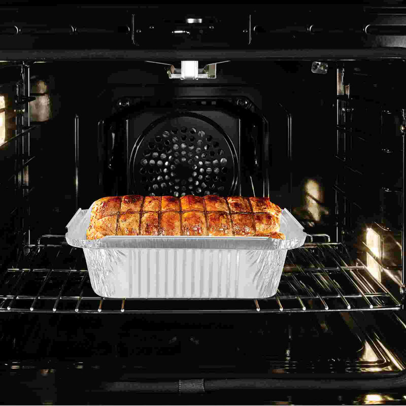 20 de bucăți Tavi de copt din folie de aluminiu de unică folosință cu capace transparente, ideale pentru prăjituri, prăjituri, pâine prăjită, portabile, ușoare