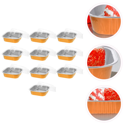10 buc. Cutie de copt Recipiente pentru prăjituri Cupcake individuală Mini cutii pentru alimente multifuncționale Folie de aluminiu Plastic Sigur de utilizat