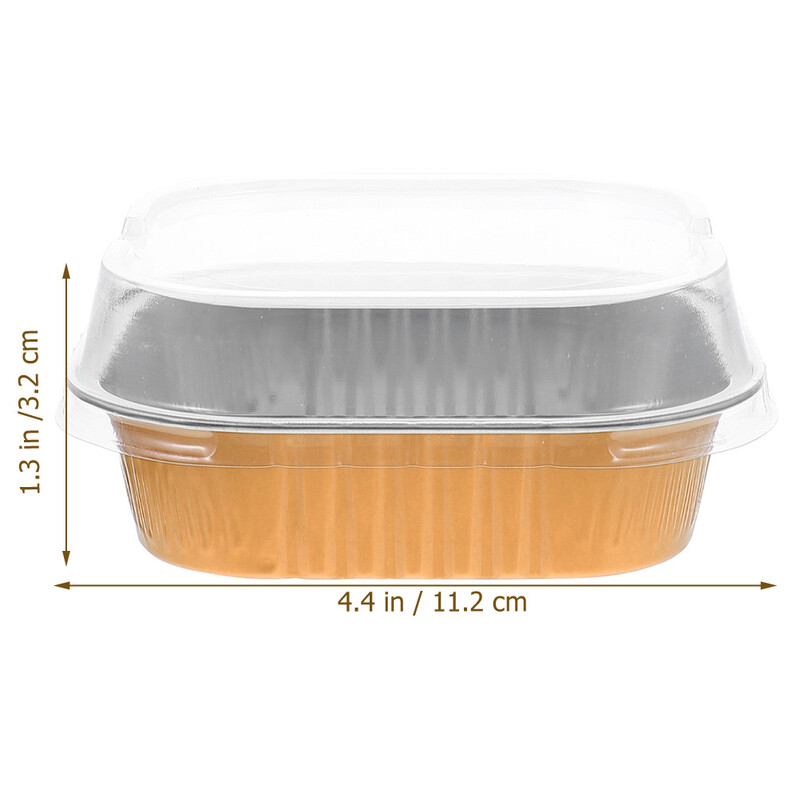 10 buc. Cutie de copt Recipiente pentru prăjituri Cupcake individuală Mini cutii pentru alimente multifuncționale Folie de aluminiu Plastic Sigur de utilizat