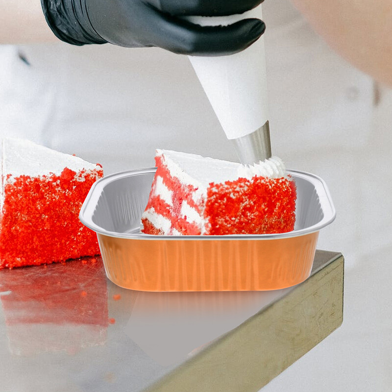10 buc. Cutie de copt Recipiente pentru prăjituri Cupcake individuală Mini cutii pentru alimente multifuncționale Folie de aluminiu Plastic Sigur de utilizat