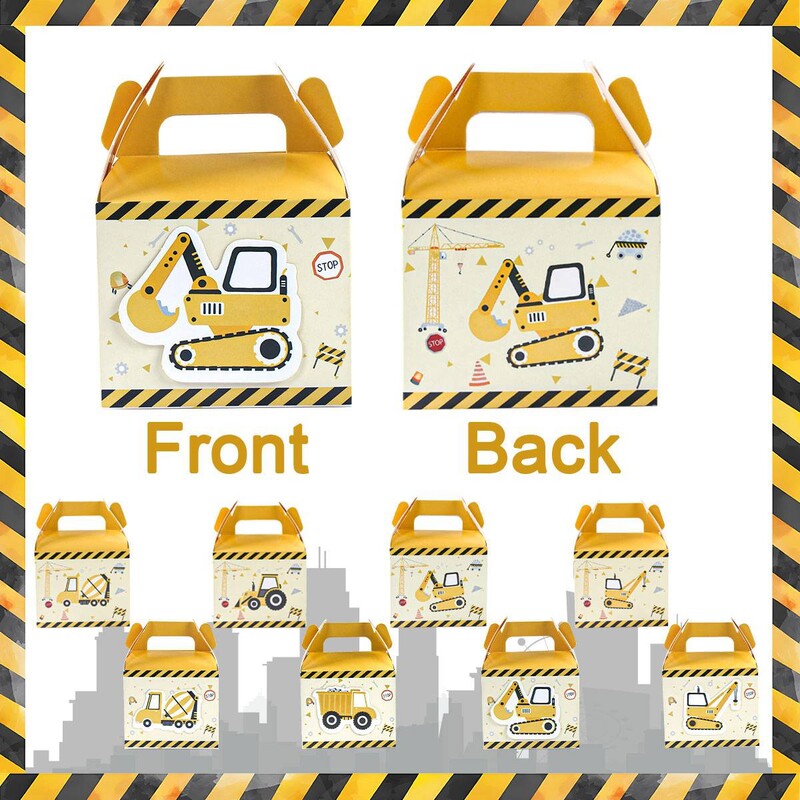 Cutie de bomboane cu tema pentru vehicule de inginerie, decorație pentru petrecerea de mulți ani, pentru copii, băiat, buldozer, rechizite pentru petreceri, decor pentru baby shower