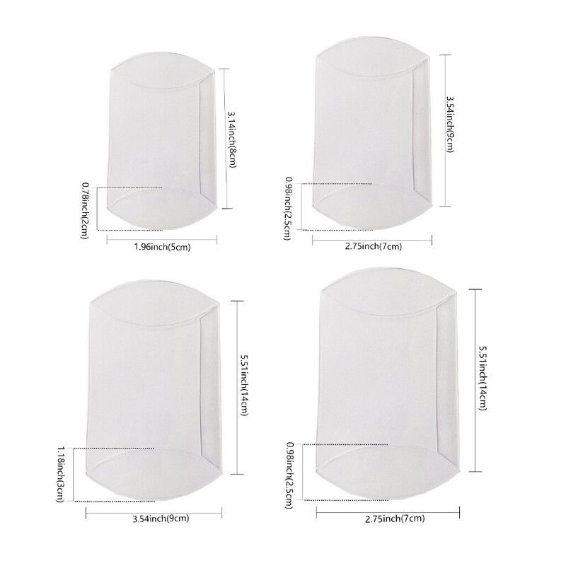 20 vnt pagalvės formos skaidrios PVC saldainių dėžutės permatomos dovanų dėžutės pakuotės plastikinės laikymo dėžutės automobilių žaislų ekrano gėlių dėžutė