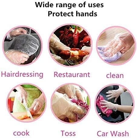 500/100 buc mănuși de unică folosință mănuși transparente din plastic de calitate alimentară pentru restaurant mănuși de pizza cu pui prăjit veselă de bucătărie