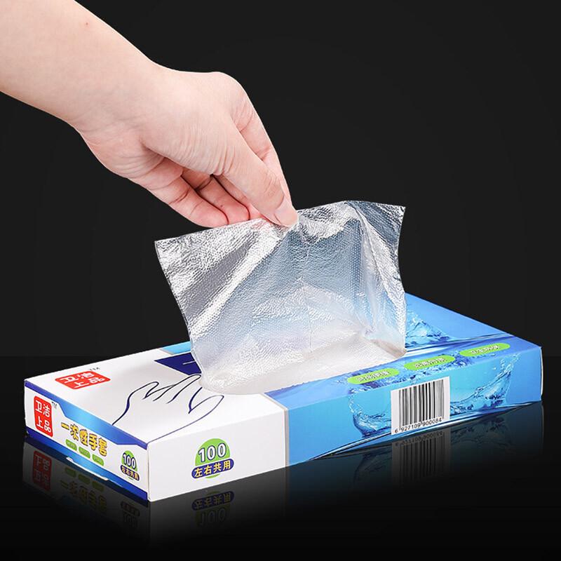 100/200 buc. Mănuși mari din polietilenă de unică folosință din plastic pentru comerț cu alimente, gătit, curățare, bucătărie, restaurant, accesoriu pentru grătar