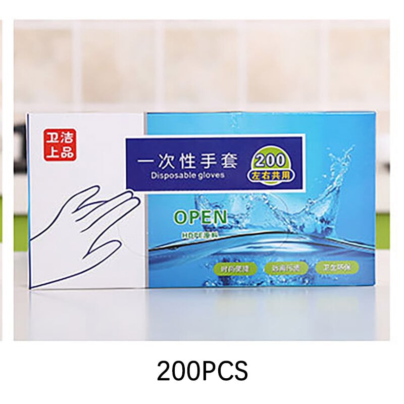 100/200 buc. Mănuși mari din polietilenă de unică folosință din plastic pentru comerț cu alimente, gătit, curățare, bucătărie, restaurant, accesoriu pentru grătar