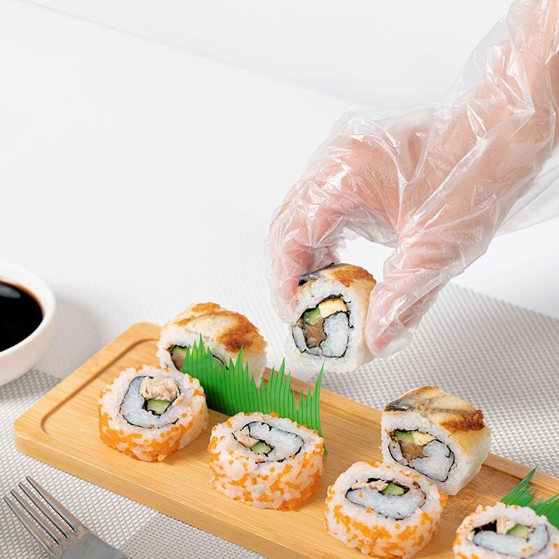 100-500 buc mănuși de unică folosință pentru catering mănuși din plastic de calitate alimentară mănuși transparente pentru restaurante, pui prăjit, pizza, mănuși pentru picnic