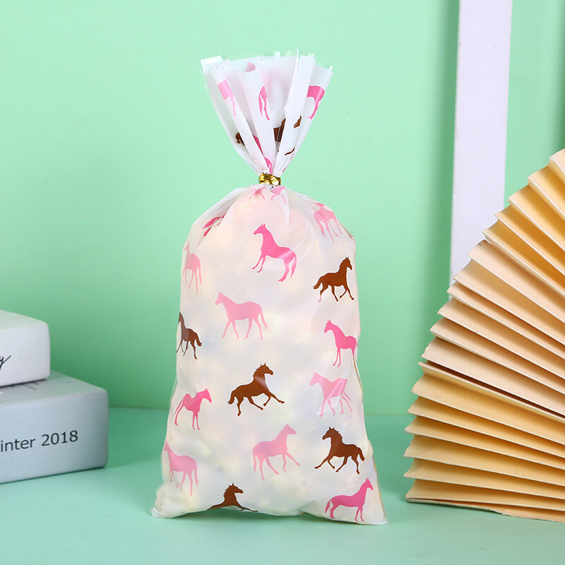 50 de bucăți pungi de bomboane pentru biscuiți cu tema calului roz, pungi de ambalare pentru cadou, pungă pentru ponei de cowgirl, pentru decorarea zilei de naștere pentru petrecerea burlacilor