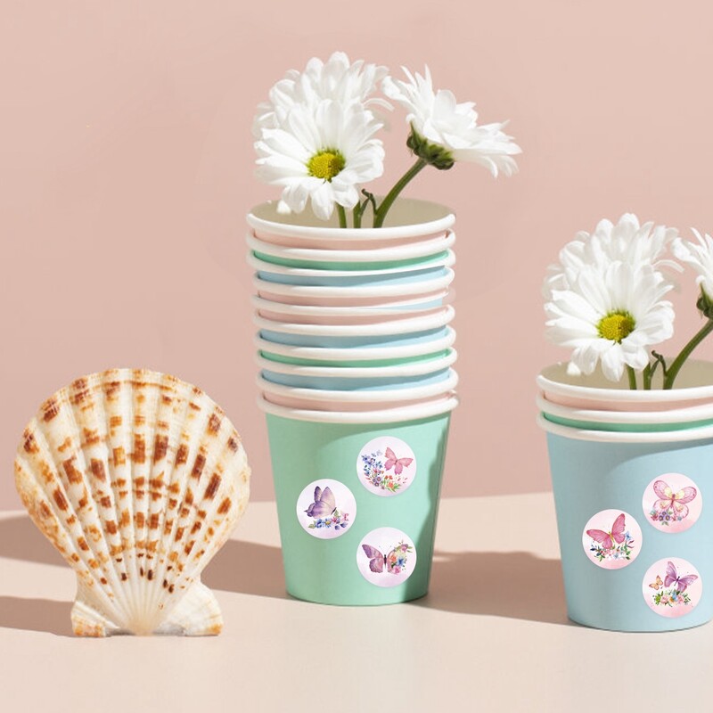 Autocolante din hârtie cu coadă de sirenă, cu animale, fluture, vehicul de inginerie, decor petrecere de naștere, pentru copii, fete, petrecere sub mare