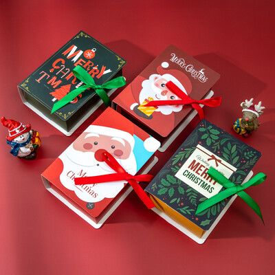 10gab Ziemassvētku ābolu konfekšu kastes dāvanu iesaiņojuma papīra kastītes Creative Magic Book Party Svētku dekorēšanas piederumi