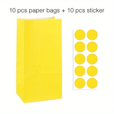 10 gab. Krāsaini, stingru svītru un punktveida stāvmaisi ar uzlīmēm - 18x9x6cm Favor dāvanu iesaiņojuma kārumu maisiņi kāzām