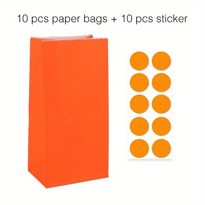 10 gab. Krāsaini, stingru svītru un punktveida stāvmaisi ar uzlīmēm - 18x9x6cm Favor dāvanu iesaiņojuma kārumu maisiņi kāzām