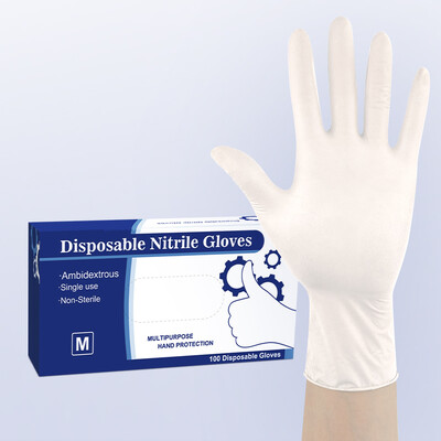 9 hüvelykes nitril vizsgálati kesztyű, latex- és púdermentes, nem steril, élelmiszer-biztonságos tisztító, eldobható kesztyű, 100 db