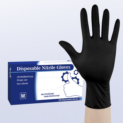 9 hüvelykes nitril vizsgálati kesztyű, latex- és púdermentes, nem steril, élelmiszer-biztonságos tisztító, eldobható kesztyű, 100 db