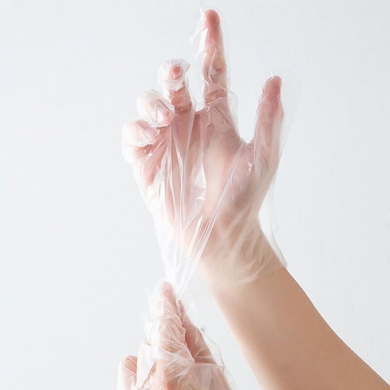 200 buc mănuși de unică folosință din plastic, catering, coacere, scufundare, amestecare, salată, mănuși transparente din PE, accesorii de bucătărie