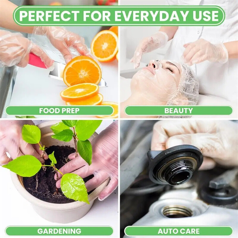 100 buc mănuși de unică folosință TPE mănuși fără latex îngroșate, transparente, antiderapante, pentru curățarea gospodăriei, spălat vase, mănuși pentru îngrijirea mâinilor