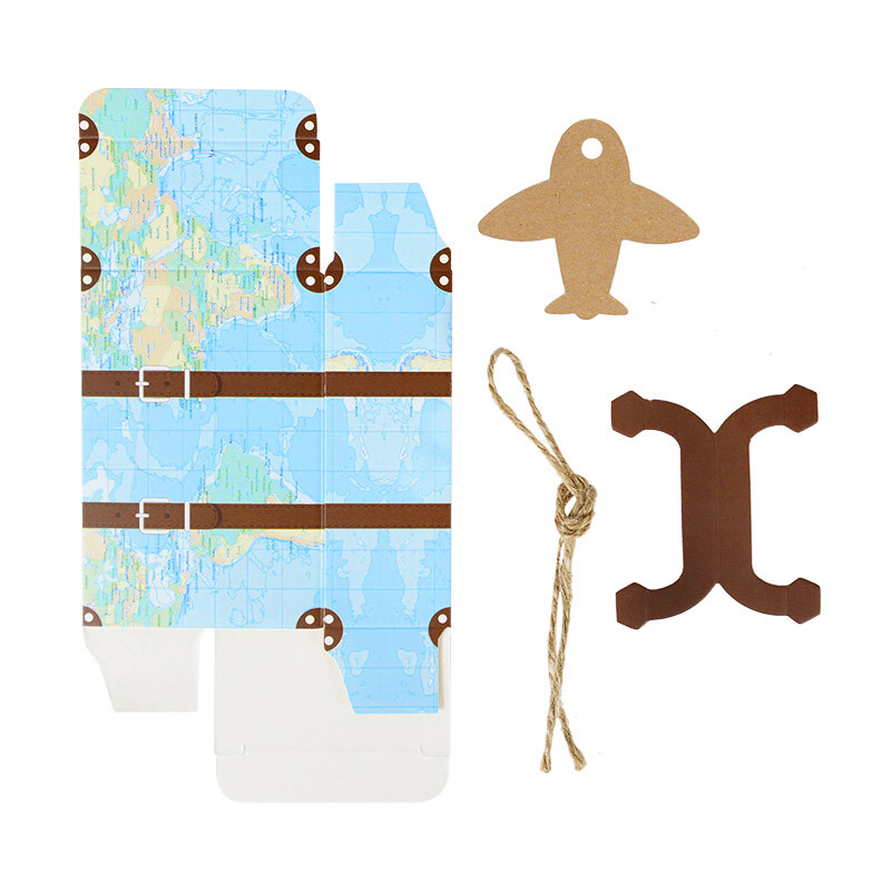 5/10 buc. Mini hartă lumii valiza cutie cadou cutii de bomboane din hârtie kraft cu tema de călătorie favoruri de nuntă pentru baby shower, aprovizionare pentru petrecerea de naștere