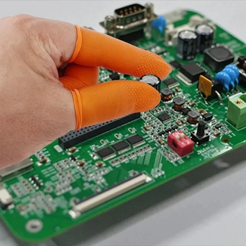 100/1 buc. Pătuțuri pentru degete din latex Capace portocalii pentru degetul mare, industria antistatică, mănuși de protecție pentru vârfurile degetelor, mănuși anti-alunecare.