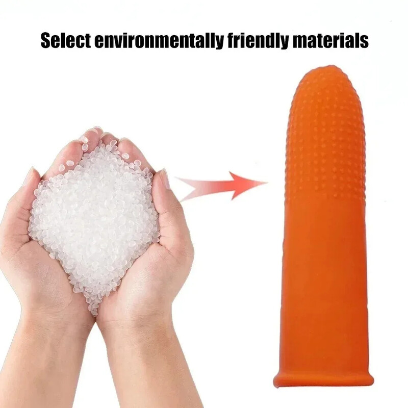 100/1 buc. Pătuțuri pentru degete din latex Capace portocalii pentru degetul mare, industria antistatică, mănuși de protecție pentru vârfurile degetelor, mănuși anti-alunecare.