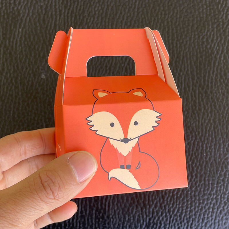 10 бр. Кутия за бонбони Fox Birthday Decorations Woodland Theme Baby Shower Консумативи Кутия за лакомства за Детски рожден ден Декорация на екстри