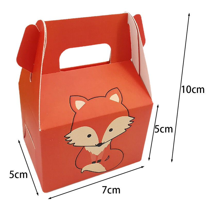 10 бр. Кутия за бонбони Fox Birthday Decorations Woodland Theme Baby Shower Консумативи Кутия за лакомства за Детски рожден ден Декорация на екстри