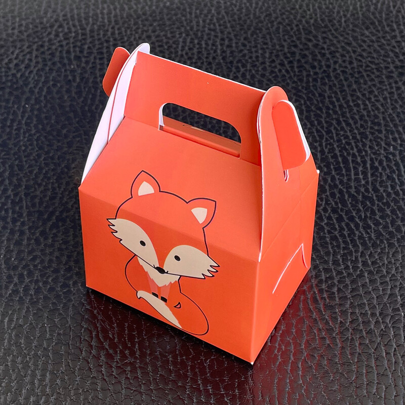 10 бр. Кутия за бонбони Fox Birthday Decorations Woodland Theme Baby Shower Консумативи Кутия за лакомства за Детски рожден ден Декорация на екстри