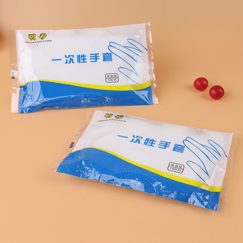 100PCS PE кухненски ръкавици за еднократна употреба Пластмасови удебелени ръкавици за пържено пиле суши барбекю зеленчукова салата плодови ръкавици кухненски инструмент