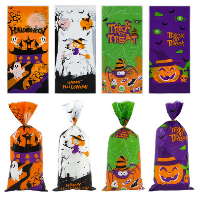 50gab Helovīna konfekšu maisiņi Šausmu Ķirbju Spoku Cepumi Dāvanas Iepakojums Maisiņi Maciņš bērniem Trick or Treat Helovīna ballītes dekors