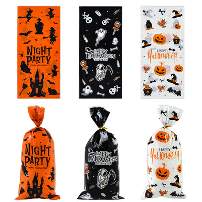 50gab Helovīna konfekšu maisiņi Šausmu Ķirbju Spoku Cepumi Dāvanas Iepakojums Maisiņi Maciņš bērniem Trick or Treat Helovīna ballītes dekors