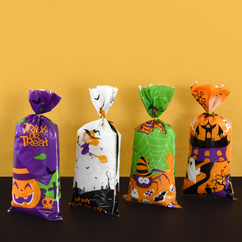 50 бр Хелоуин торбички с бонбони Ужас тиква призрак бисквитки подаръци опаковки торбички торбичка за деца Trick or Treat Хелоуин парти декор