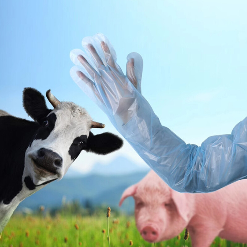 50 buc mănuși de unică folosință cu braț lung Mănuși de fermă robuste, non-toxice, pentru examinare veterinară, mănuși multifuncționale de unică folosință