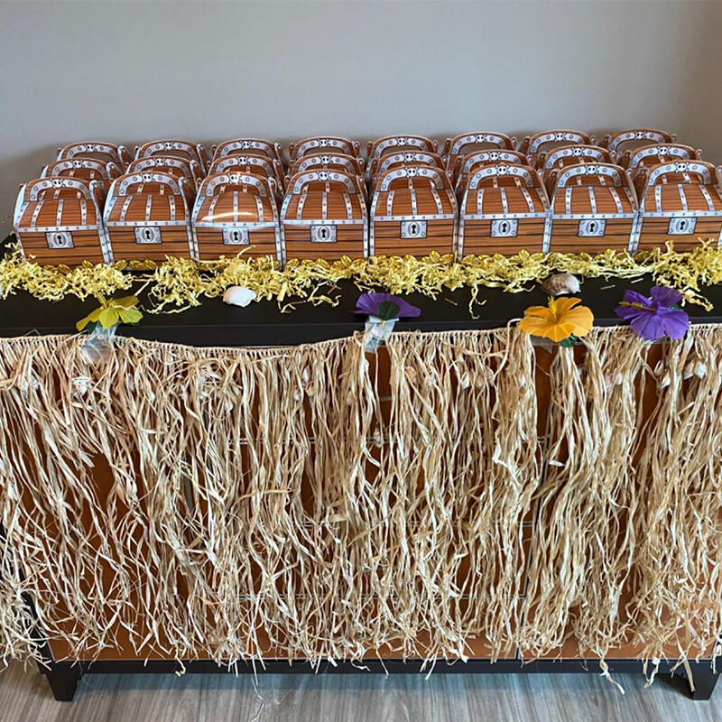 6 бр. Pirate Treasure Treat Chest Хартиена подаръчна кутия за бонбони Детски трикове или лакомства Консумативи за парти за Хелоуин Пиратски тематичен декор за рожден ден