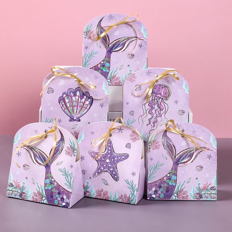 Cutie de bomboane de sirenă sub tema mării Coada de sirenă Decor pentru petrecerea de aniversare Favoruri pentru copii Cadou pentru fete Rechizite pentru baby shower