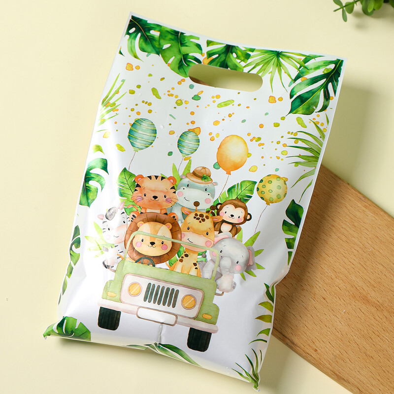 Jungle Animals Party Gift Bags Biscuiți Bomboane Geanta de ambalare Wild One Decor petrecere pentru copii Baby Shower