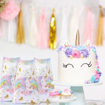 Τσάντες χειρός Candy Unicorn Μονόκερος με θέμα Διακόσμηση πάρτι γενεθλίων Παιδική τσάντα συσκευασίας δώρου Baby shower girl Party Supplies Τσάντα κέρασμα