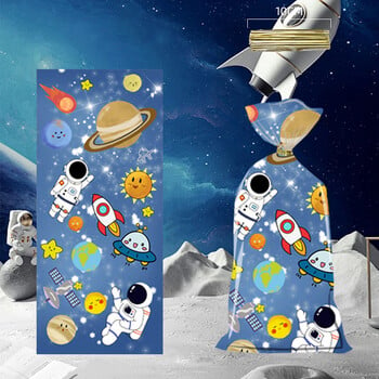 50 τμχ Cartoon Outer Space Theme Astronaut Party Τσάντα συσκευασίας Τσάντα συσκευασίας για κέικ καραμέλα Τσάντα μπομπονιέρες για Happy Birthday Party