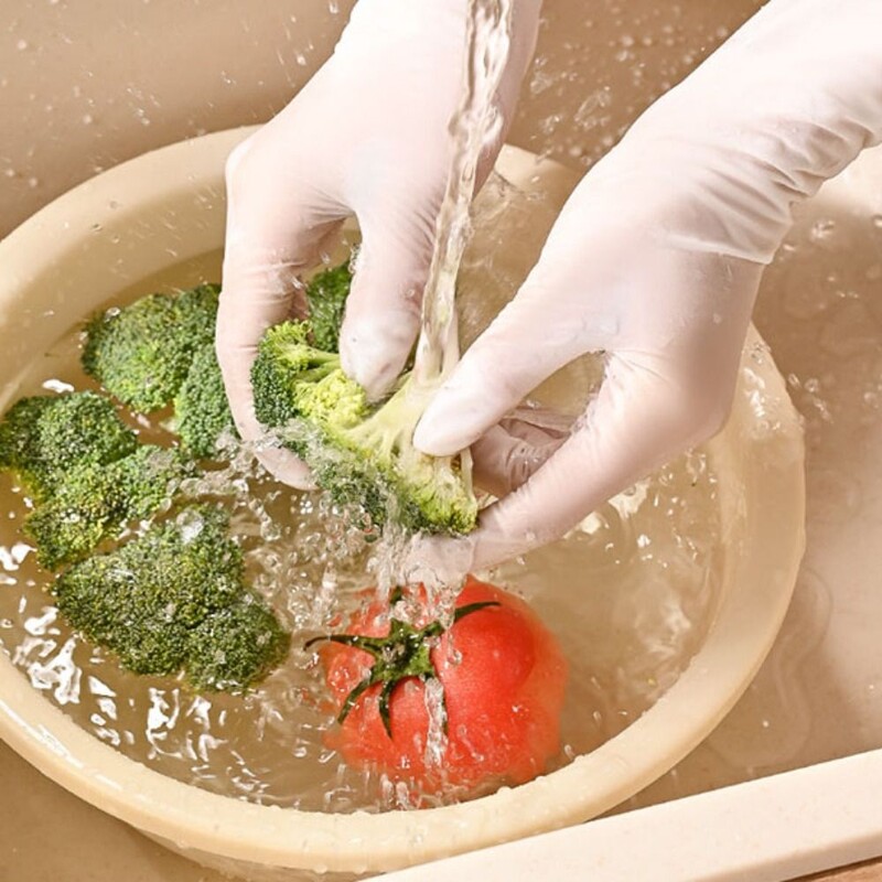 30 vnt. vienkartinės pirštinės buitinis valymas virtuvės indų plovimas patvarios maisto klasės pailgintos sutirštintos vandeniui atsparios pirštinės