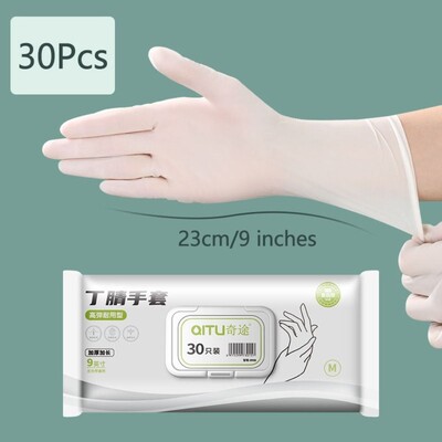 30 vnt. vienkartinės pirštinės buitinis valymas virtuvės indų plovimas patvarios maisto klasės pailgintos sutirštintos vandeniui atsparios pirštinės