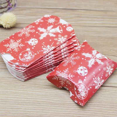 10pc9x7x2,5cm kraft Χάρτινο κουτί σε σχήμα μαξιλαριού Μπομπονιέρα γάμου Κουτιά δώρου για παιδικό ντους στο σπίτι Προμήθειες γενεθλίων για παιδιά