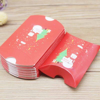 10pc9x7x2,5cm kraft Χάρτινο κουτί σε σχήμα μαξιλαριού Μπομπονιέρα γάμου Κουτιά δώρου για παιδικό ντους στο σπίτι Προμήθειες γενεθλίων για παιδιά