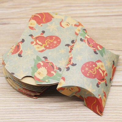 10pc9x7x2,5cm kraft Χάρτινο κουτί σε σχήμα μαξιλαριού Μπομπονιέρα γάμου Κουτιά δώρου για παιδικό ντους στο σπίτι Προμήθειες γενεθλίων για παιδιά