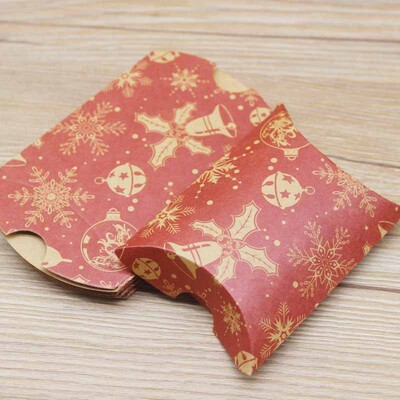 10pc9x7x2,5cm kraft Χάρτινο κουτί σε σχήμα μαξιλαριού Μπομπονιέρα γάμου Κουτιά δώρου για παιδικό ντους στο σπίτι Προμήθειες γενεθλίων για παιδιά