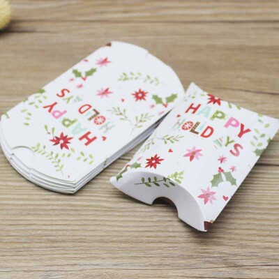 10pc9x7x2,5cm kraft Χάρτινο κουτί σε σχήμα μαξιλαριού Μπομπονιέρα γάμου Κουτιά δώρου για παιδικό ντους στο σπίτι Προμήθειες γενεθλίων για παιδιά