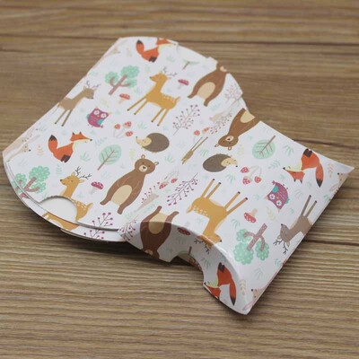 10pc9x7x2,5cm kraft Χάρτινο κουτί σε σχήμα μαξιλαριού Μπομπονιέρα γάμου Κουτιά δώρου για παιδικό ντους στο σπίτι Προμήθειες γενεθλίων για παιδιά