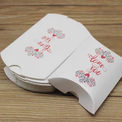 10pc9x7x2,5cm kraft Χάρτινο κουτί σε σχήμα μαξιλαριού Μπομπονιέρα γάμου Κουτιά δώρου για παιδικό ντους στο σπίτι Προμήθειες γενεθλίων για παιδιά