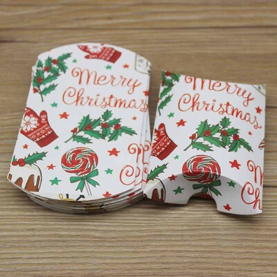 10pc9x7x2,5cm kraft Χάρτινο κουτί σε σχήμα μαξιλαριού Μπομπονιέρα γάμου Κουτιά δώρου για παιδικό ντους στο σπίτι Προμήθειες γενεθλίων για παιδιά